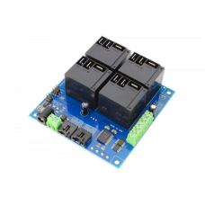 4-Channel High-Power Relay Controller + 4 GPIO with I2C Interface